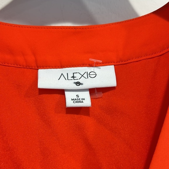 Alexis Red Orange Ruffled Angel Sleeve Maxi Dress women’s oversized small - Picture 3 of 7